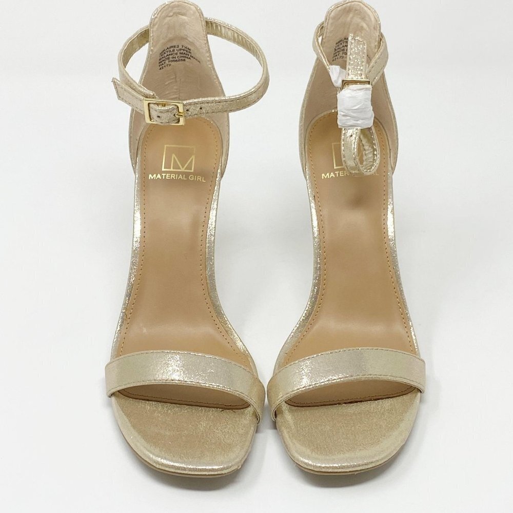 Gold Open Toe Sandals Size 7.5 by Material Girl NEW - Picture 2 of 9